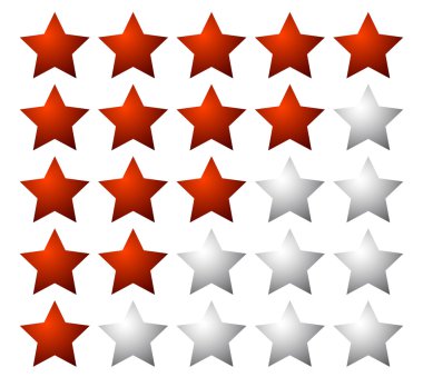 5 stars rating elements clipart
