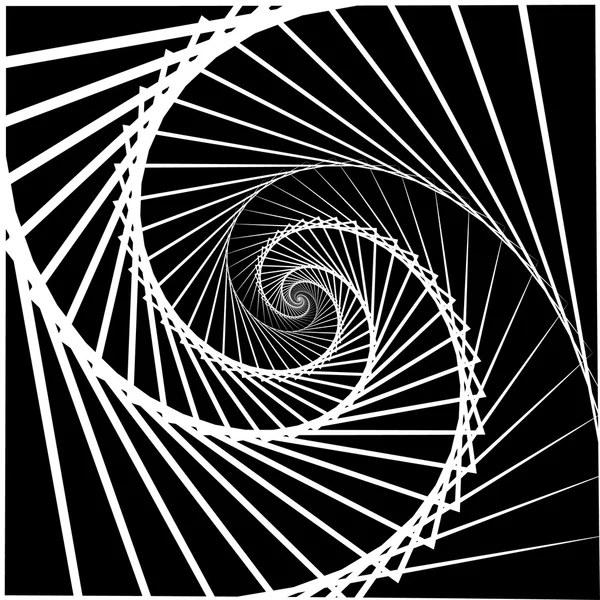 Spiralformade abstrakt torg monokrom bakgrund — Stock vektor