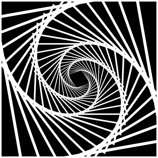 Spiralförmig quadratisch abstrakter monochromer Hintergrund — Stockvektor