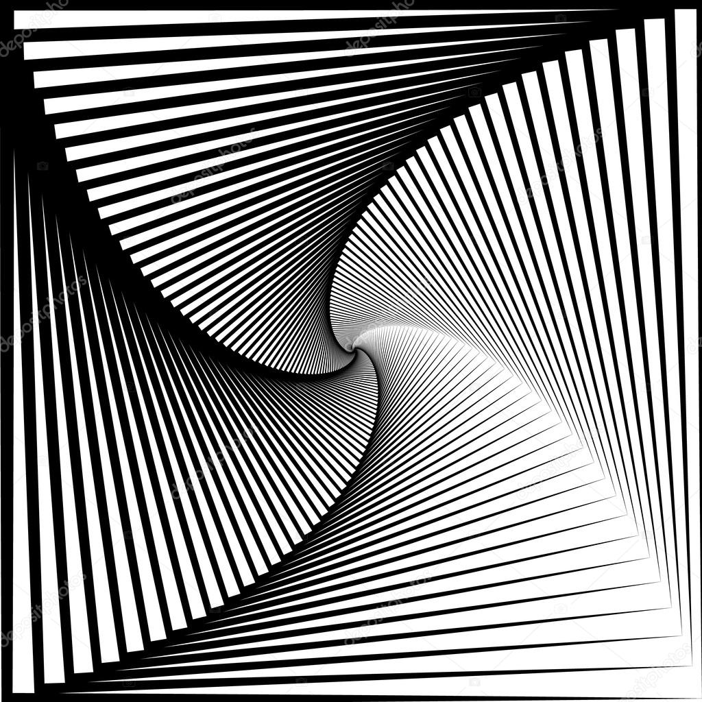 spirally squares abstract monochrome background