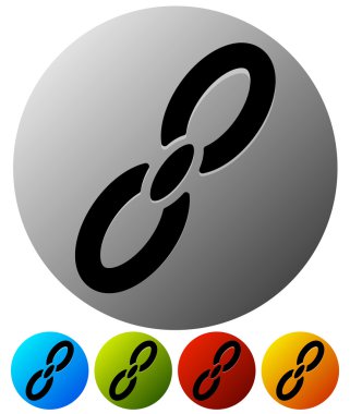 Zincir, zincir bağlantı Icons set