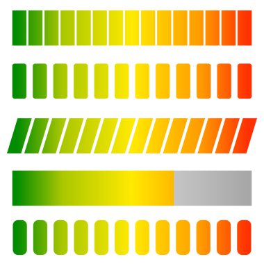 Yükleme, ilerleme çubukları, göstergeler.