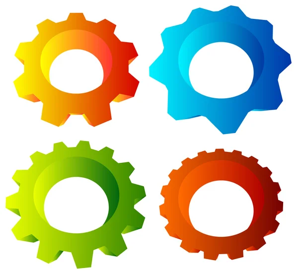 Gearwheel, cogwheel, gear shapes — Stock Vector
