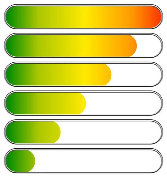 Laden, voortgangsbalken, indicatoren. — Stockvector