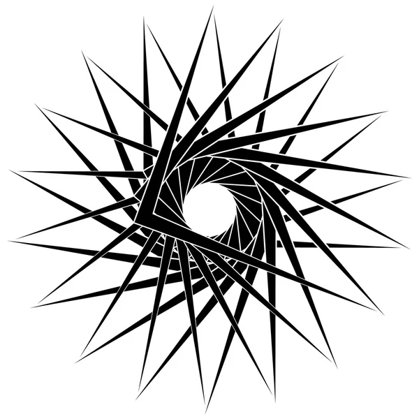 Abstract monochrome spiral element — Stock Vector