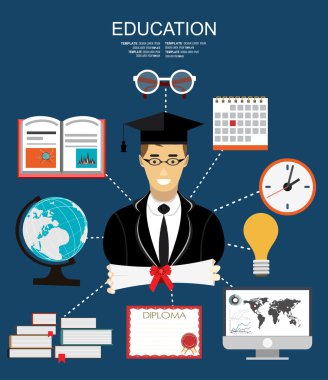 Eğitim ve öğrenme Icons set