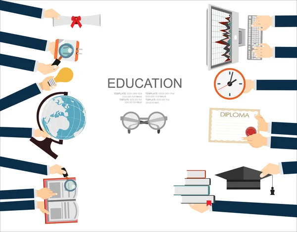 Iconos de concepto de educación — Vector de stock