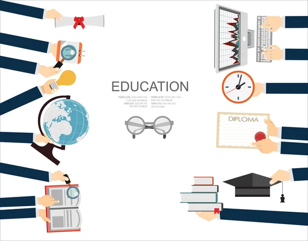 Ícones de conceito de educação — Vetor de Stock