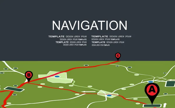 Современный плоский дизайн для GPS навигации — стоковый вектор