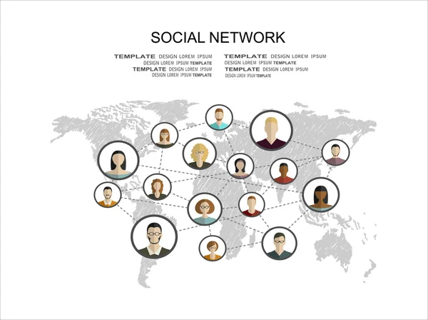 Wereldwijde sociale netwerk abstracte regeling — Stockvector