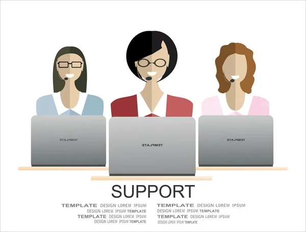 Flat design for client support. — Stock Vector
