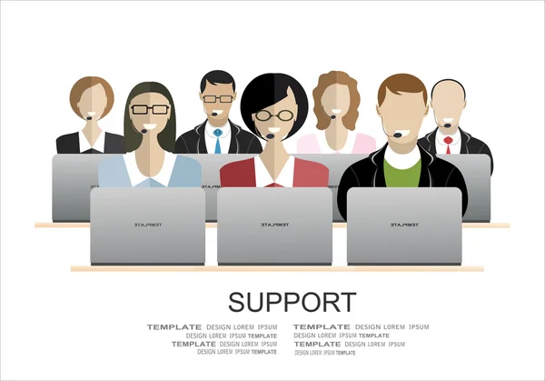 Conception plate pour le support client . — Image vectorielle