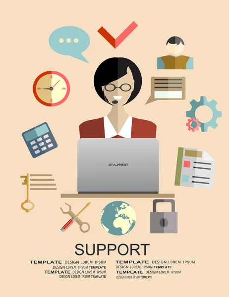 Teknisk support assistent — Stock vektor