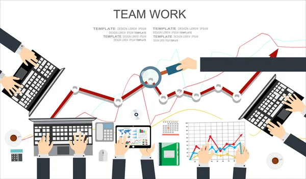 Projeto plano para o trabalho em equipe —  Vetores de Stock