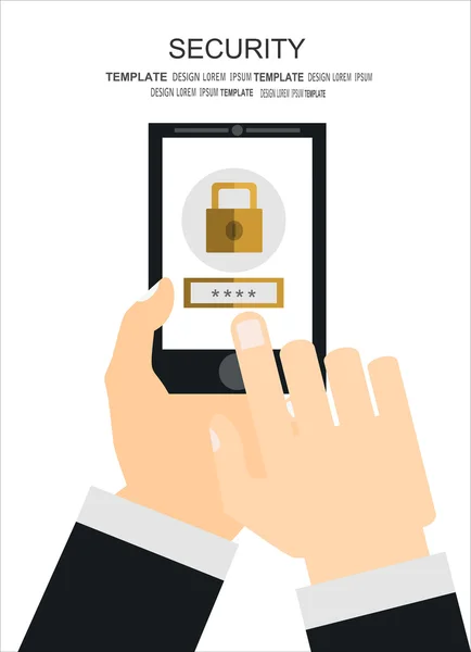 Smartphone security template — Stock Vector