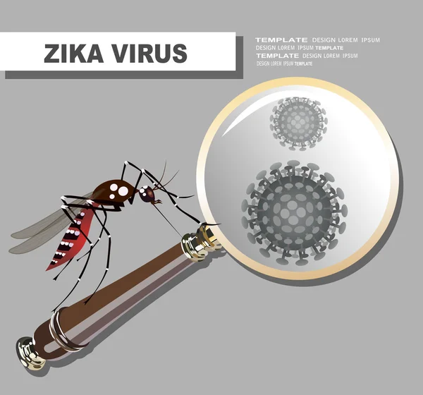 Zika 발열을 일으키는 원인이 되는 바이러스 — 스톡 벡터
