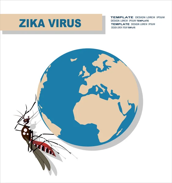 Zika wirus alert ikonę — Wektor stockowy