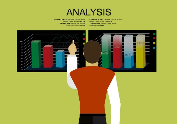 Információs irányítópulton elemzése. — Stock Vector