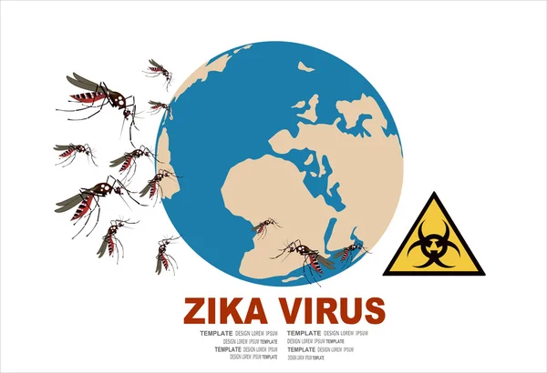 Zika wirus alert ikonę — Wektor stockowy