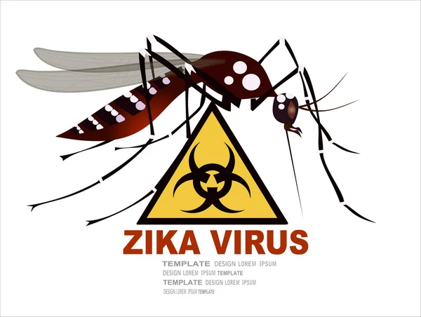 Zika 바이러스 경고 표시 — 스톡 벡터