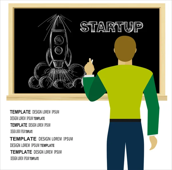 Mann schafft Gründungsidee — Stockvektor