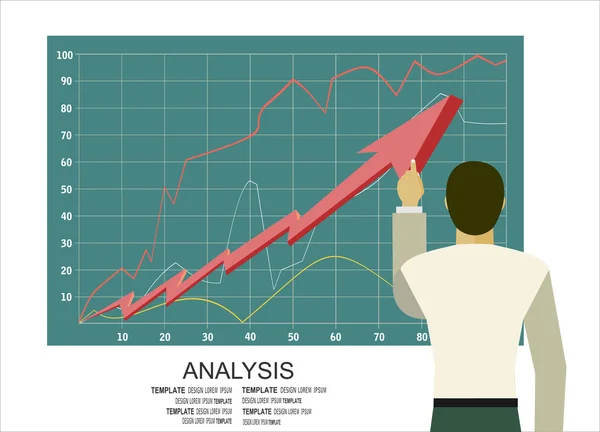 Análise das informações no painel de instrumentos . —  Vetores de Stock