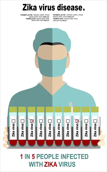 Amostra de sangue para teste do vírus Zika — Vetor de Stock