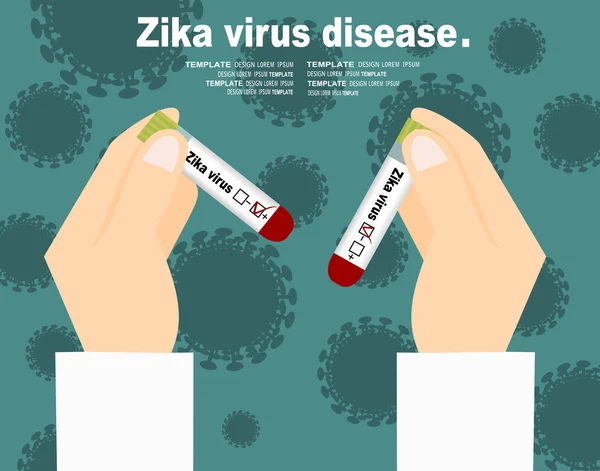 혈액 샘플 Zika 바이러스와 긍정적인. — 스톡 벡터