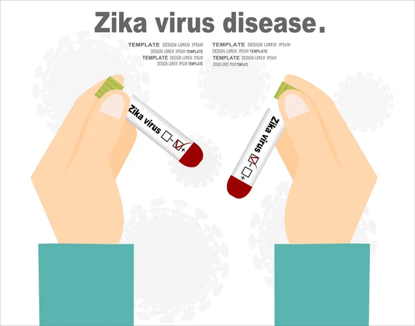 혈액 샘플 Zika 바이러스와 긍정적인. — 스톡 벡터