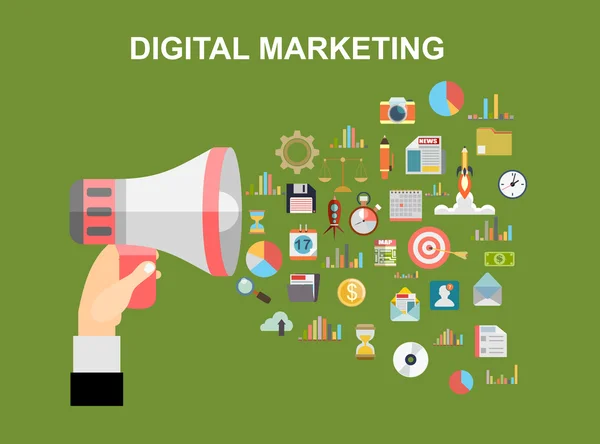 Concetti di marketing digitale — Vettoriale Stock