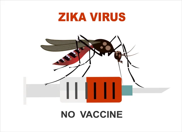 Conceito para Zika vírus Nenhuma vacina — Vetor de Stock