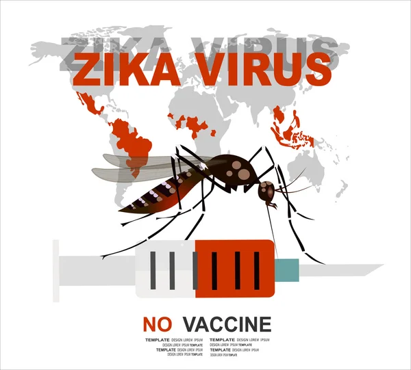 Conceito para Zika vírus Nenhuma vacina — Vetor de Stock