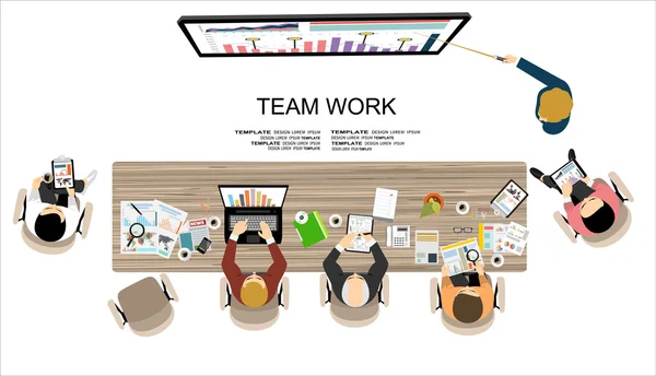 Flat design for  team work — Stock Vector