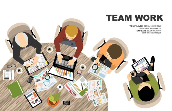 Plat ontwerp voor teamwerk — Stockvector