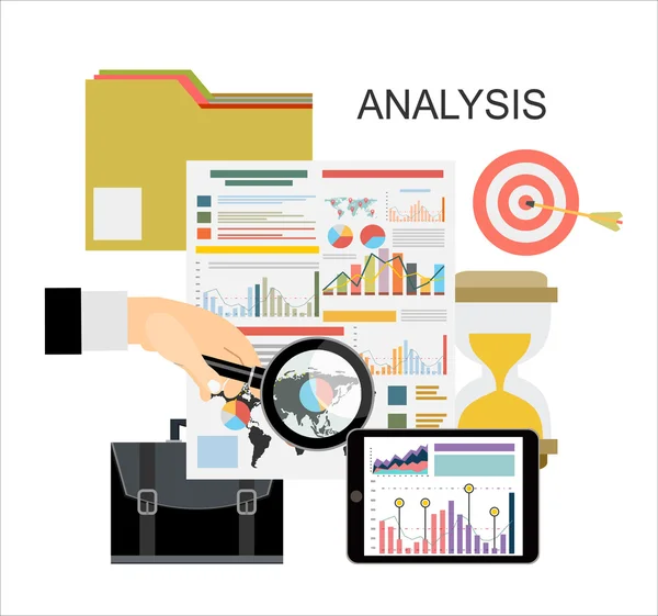 Concepto de análisis empresarial — Vector de stock