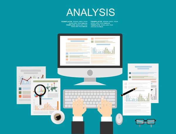 Concepto de análisis empresarial — Vector de stock