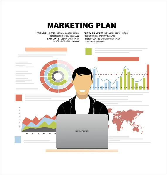 Concepto de plan de negocio y plan de marketing — Archivo Imágenes Vectoriales