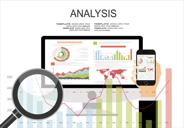 Concepto de análisis empresarial — Vector de stock