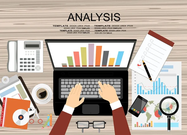 Concepto de análisis empresarial — Vector de stock