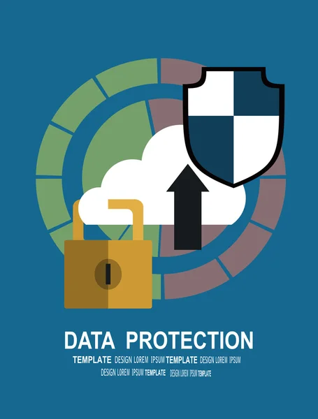 Koncepce ochrany a internet zabezpečení dat — Stockový vektor