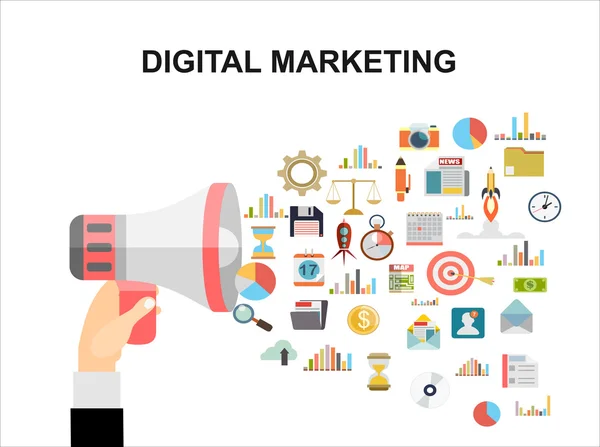 Concepten voor digitale marketing — Stockvector