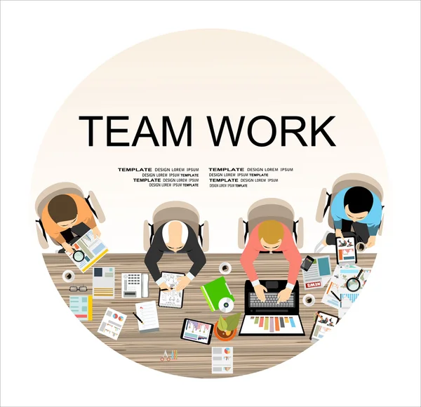 Diseño plano para el trabajo en equipo — Vector de stock