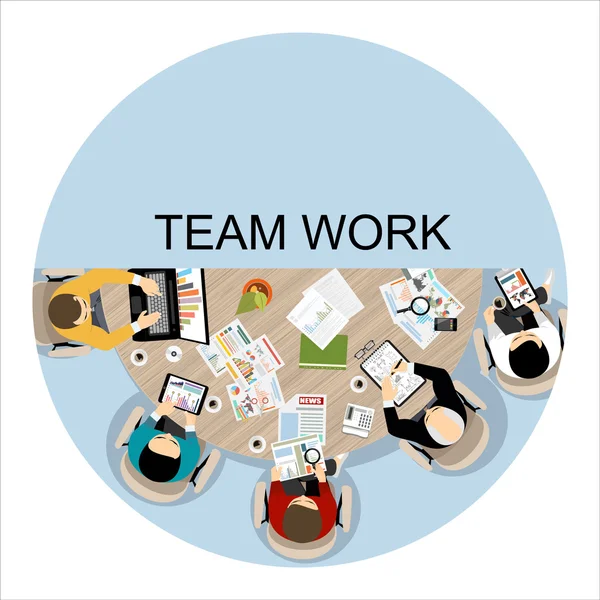 Flat design for  team work — Stock Vector