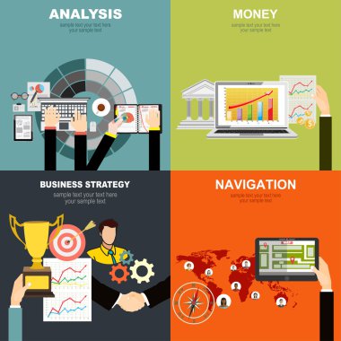 Flat design business banner concepts 