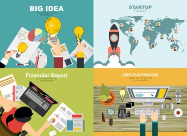 Flat design business banner concepts 