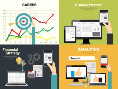 Flat design business banner concepts 