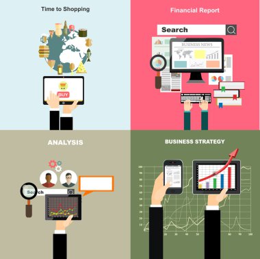 Flat design business banner concepts 