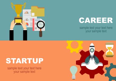 Flat design business banner concepts 