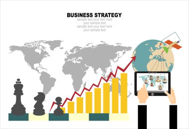 İş stratejisi için düz tasarım