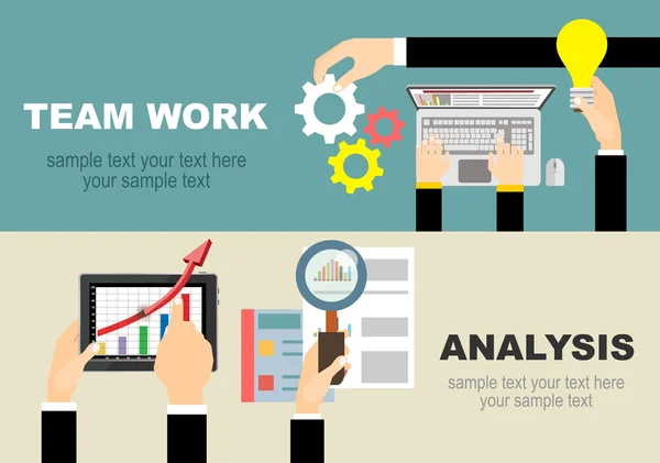 Diseño plano para el trabajo en equipo — Vector de stock